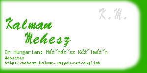 kalman mehesz business card